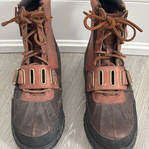 Polo by Ralph Lauren Brown and Black Lace-Up Boots